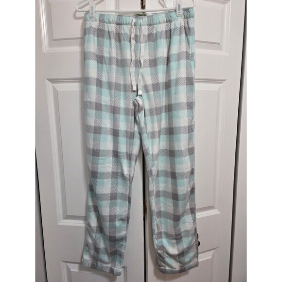 Narrow River Trading Co. Pants - Narrow River Trading Co. Women's Fleece Pants w/ Pockets, Blue/Gray Plaid, Lge